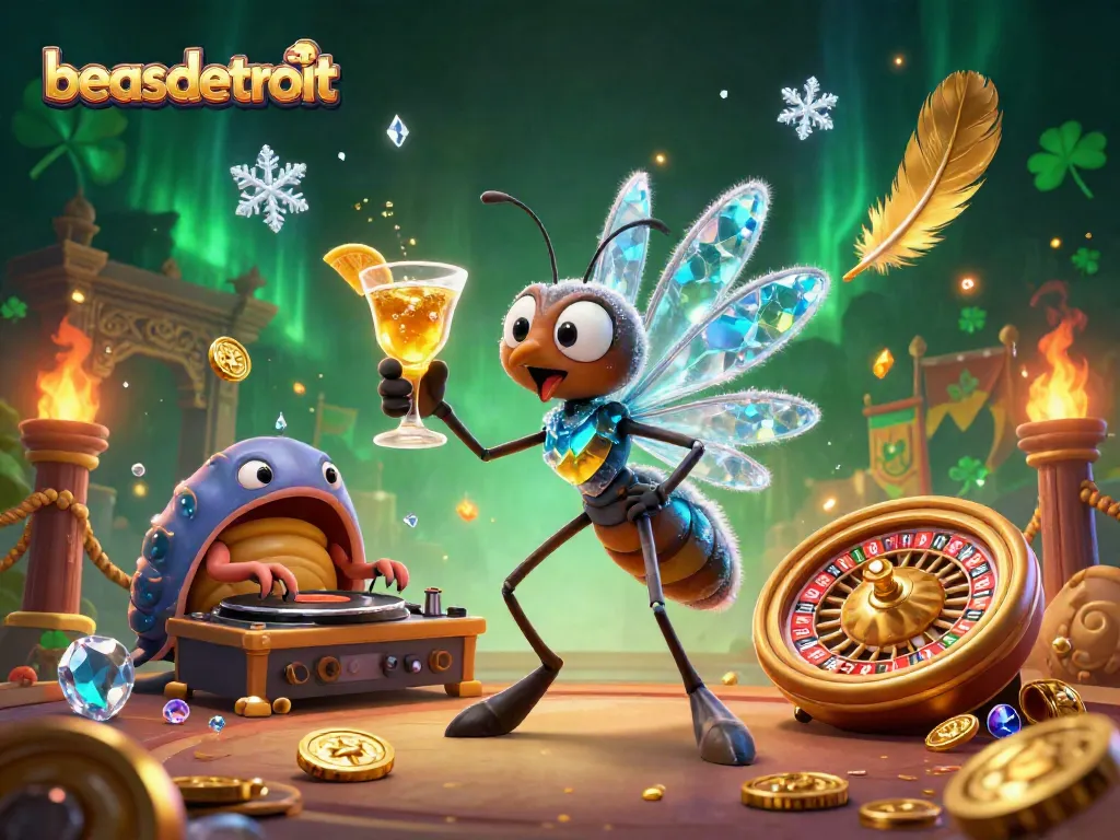 bet big with beasdetroit in a vibrant casino scene showcasing a lively gaming atmosphere